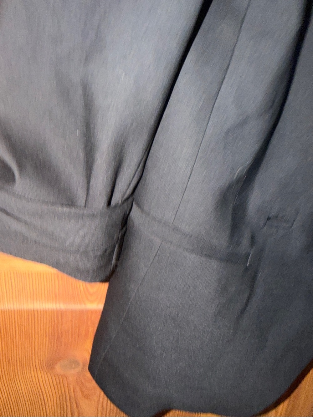 Helmut Lang Black Wool Blazer Leather Trim Size 10 Designer Edgy Soho Downtown - Picture 8 of 14